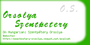 orsolya szentpetery business card