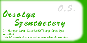 orsolya szentpetery business card